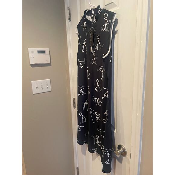 CEGolfs Patterned Golf Dress in Black and White Sleeveless, A71 - Picture 3 of 7